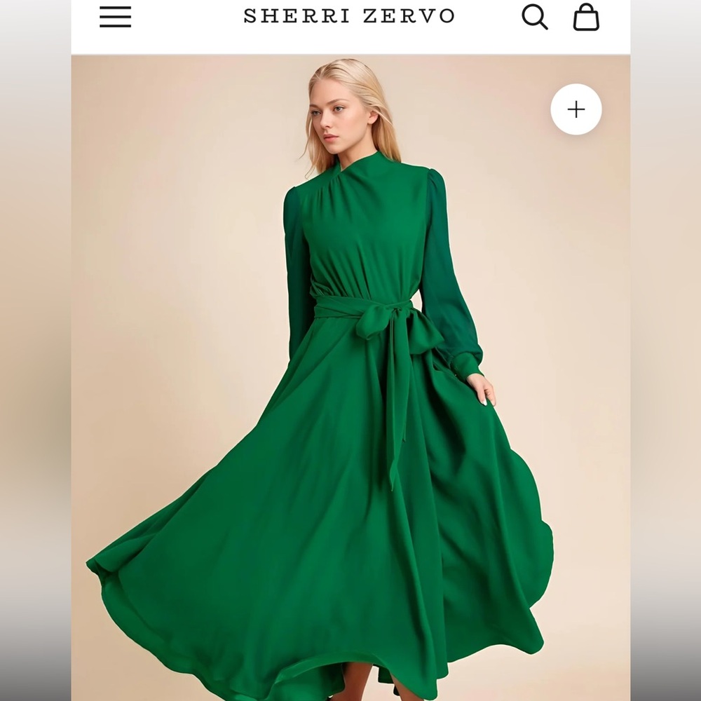 Brand New Sherri Zervo RACHEL DRAPED CHIFFON DRESS Medium